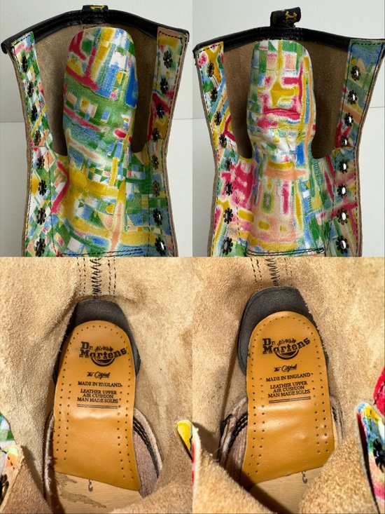 Vintage Dr. Martens England Rainbow Quaser 1460 White Leather MIE Boots UK 3 - Picture 14 of 16